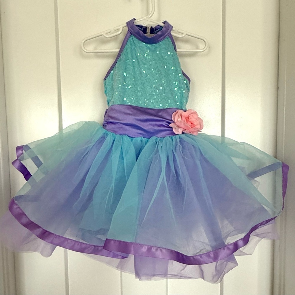🩰 Weissman Sequin Halter Dance Costume – XSC (Extra Small Child)